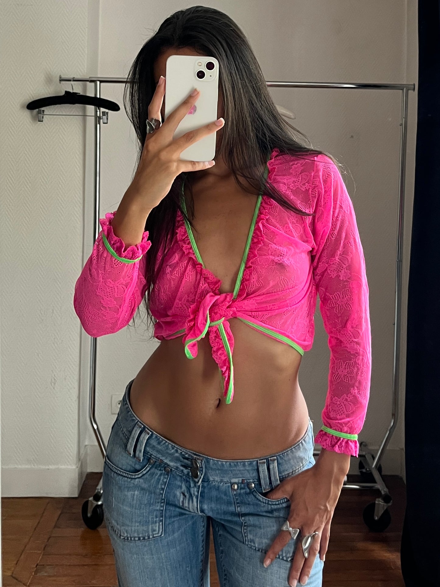 Vintage neon pink cardigan