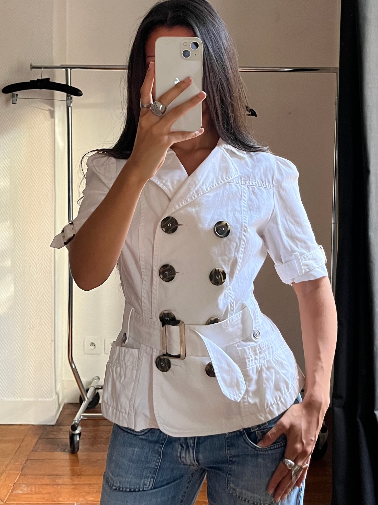 Vintage short sleeved trench coat