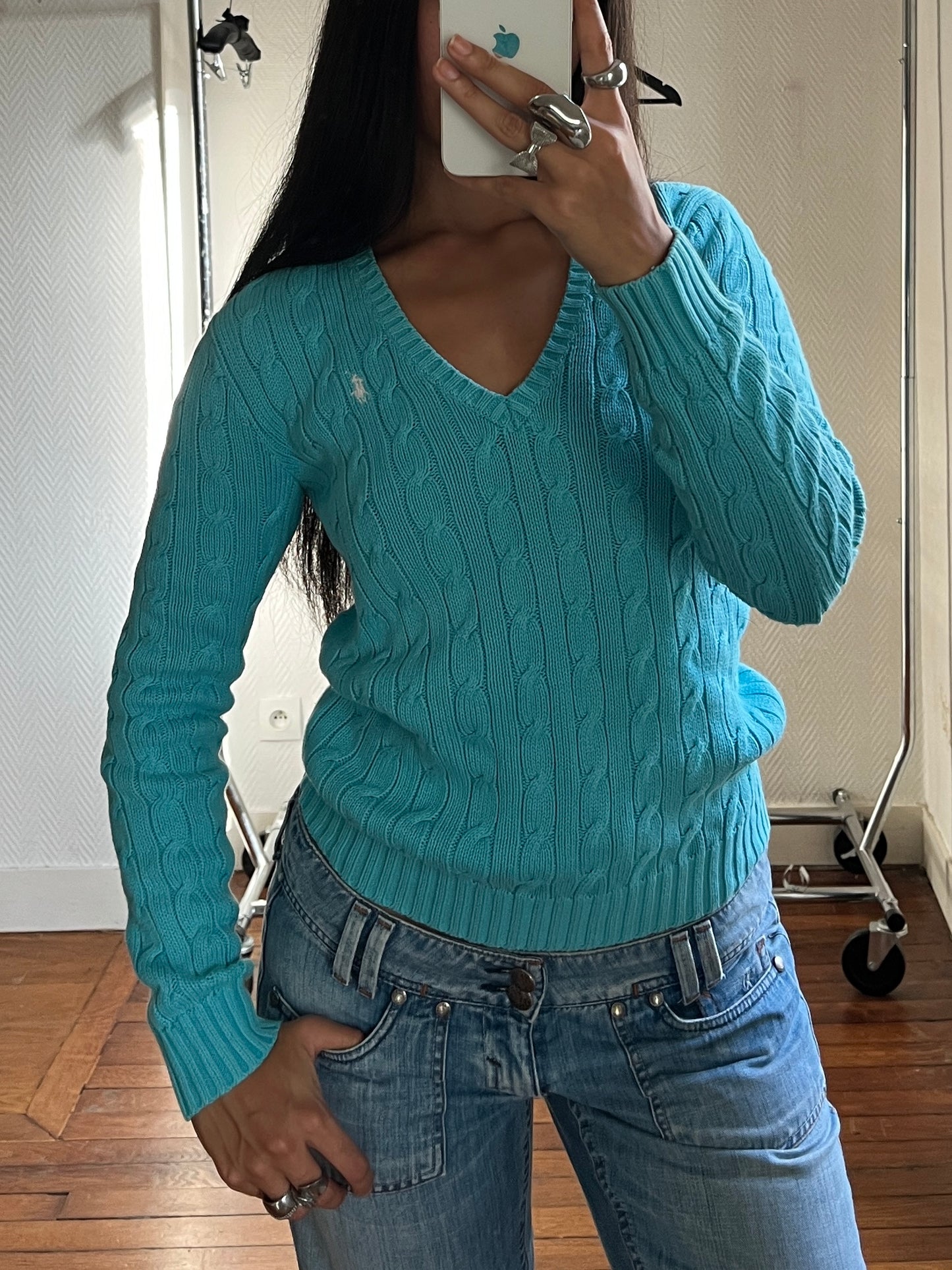 Vintage Ralph Lauren Sport knitted blue pull over