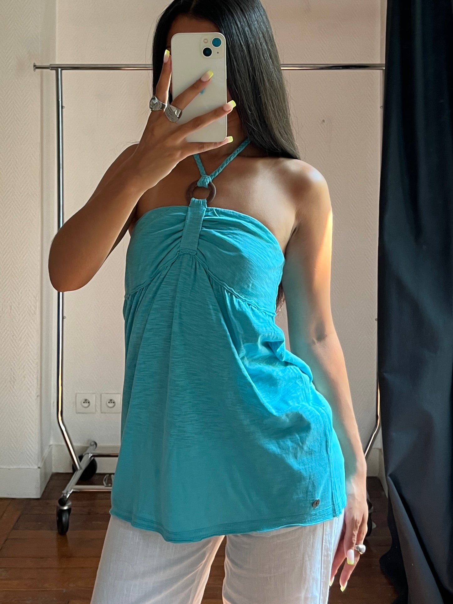 Vintage blue halter top