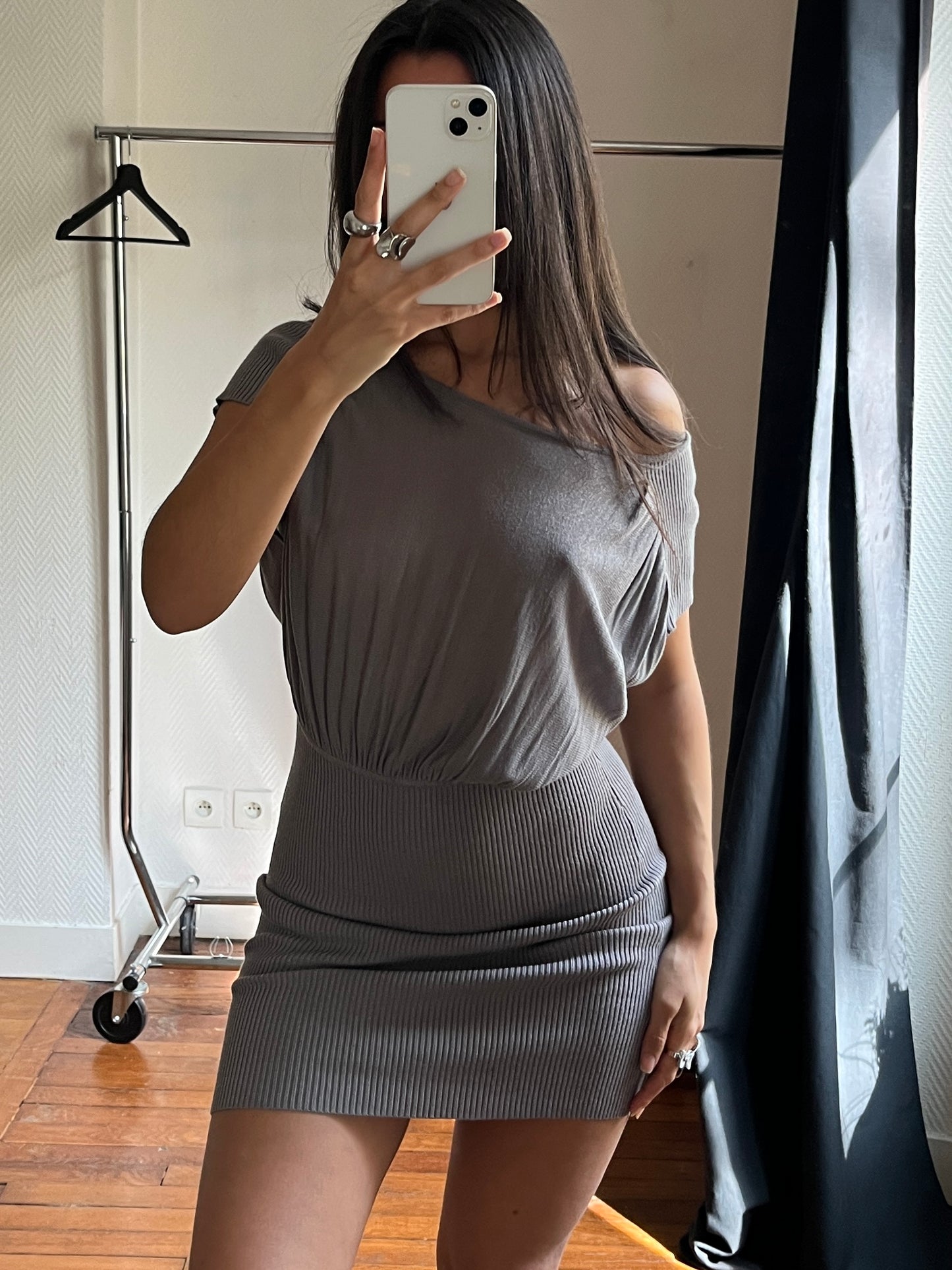 Vintage draped knitted dress