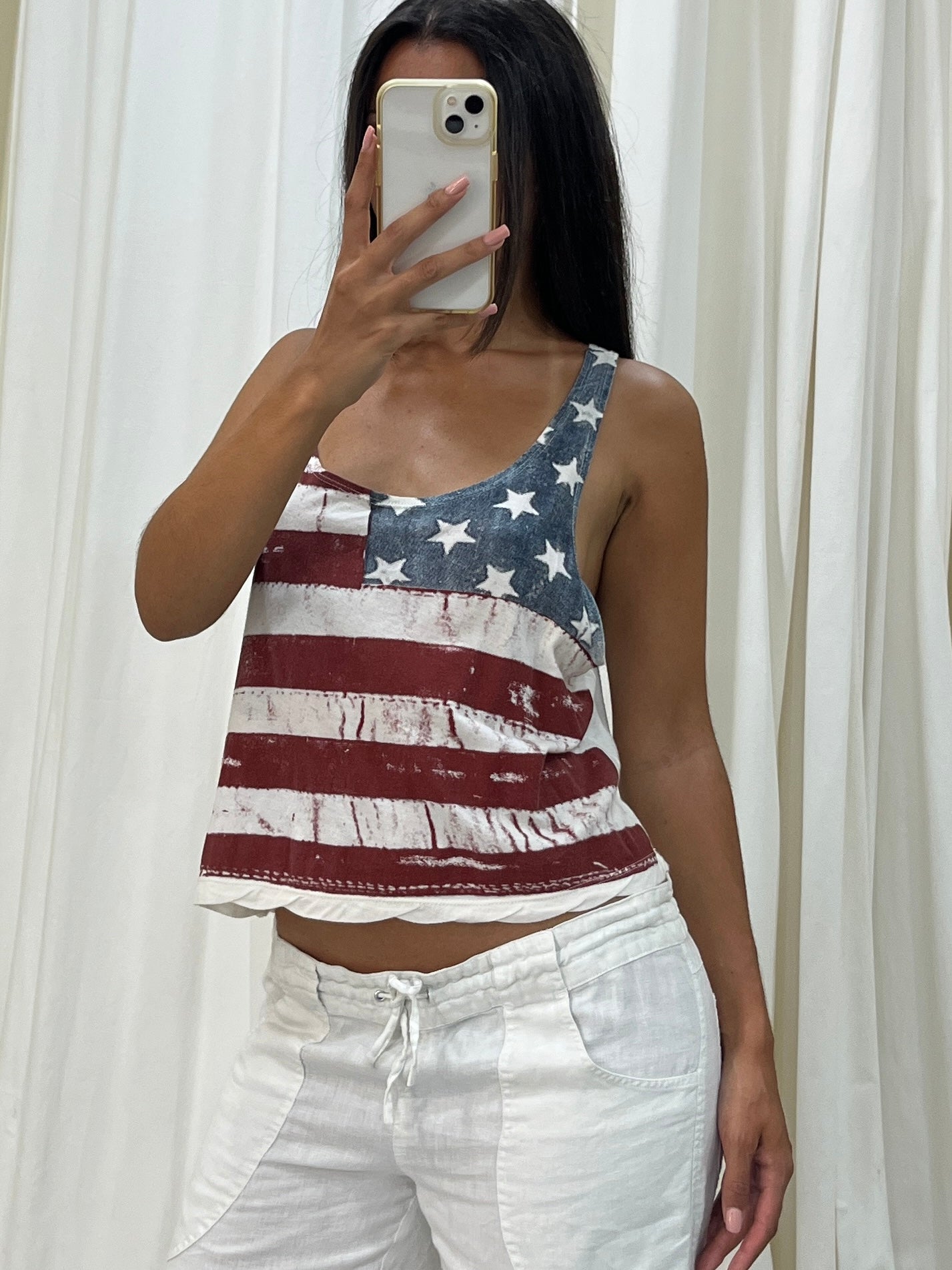 Vintage Brandy Melville usa flag top