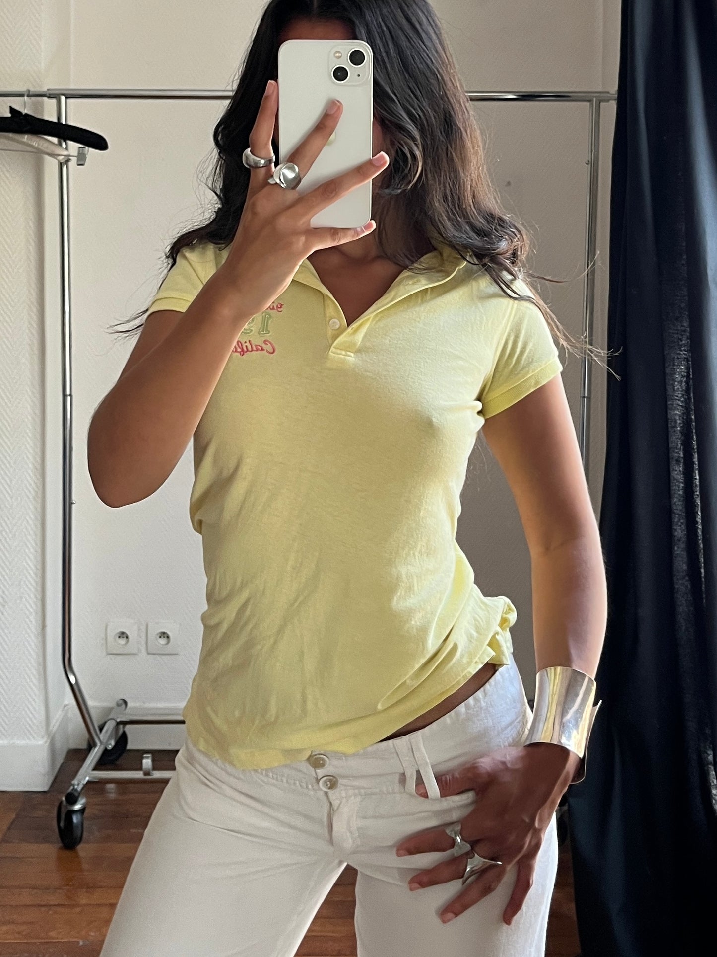 Vintage yellow summer polo shirt