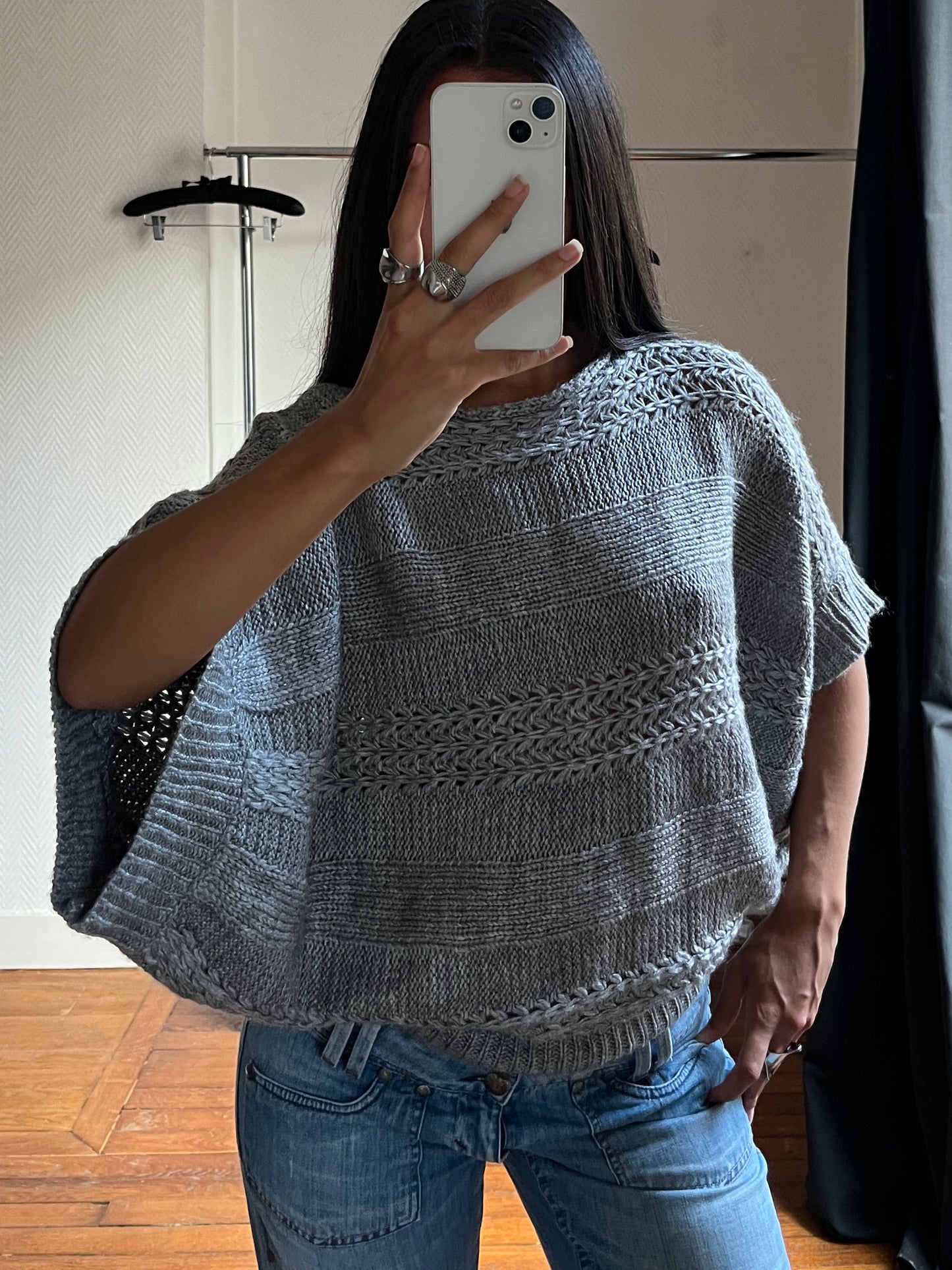 Vintage batwing grey pull over