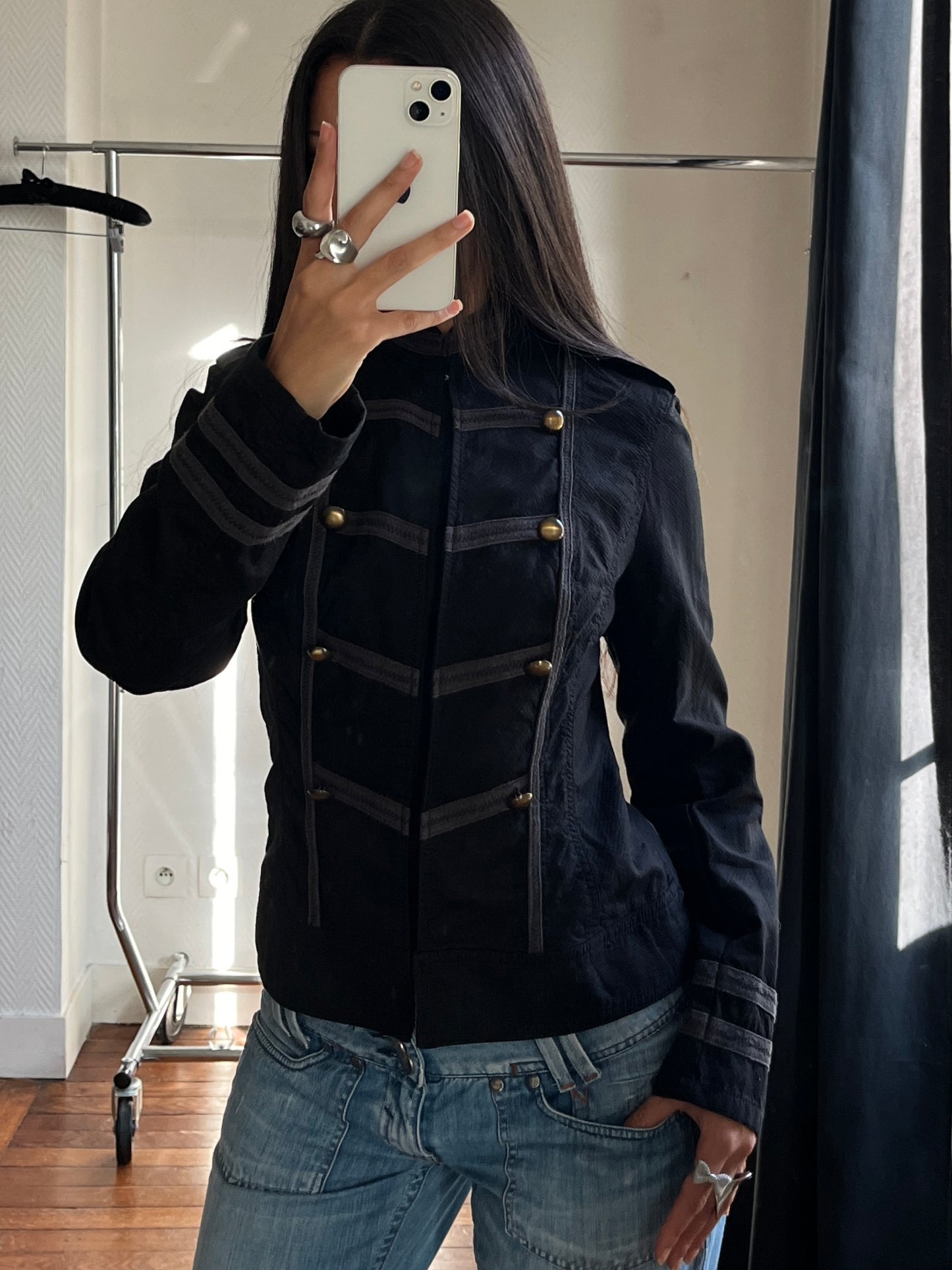 Vintage bkack officer jacket