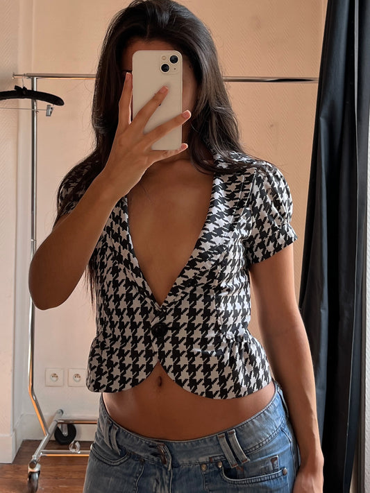 Vintage houndstooth bolero