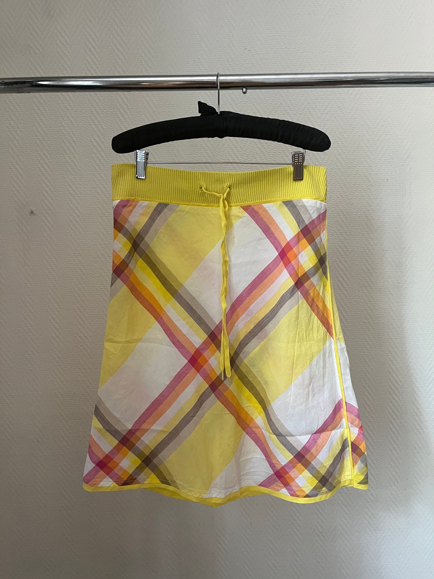 Vintage plaid yellow midi skirt
