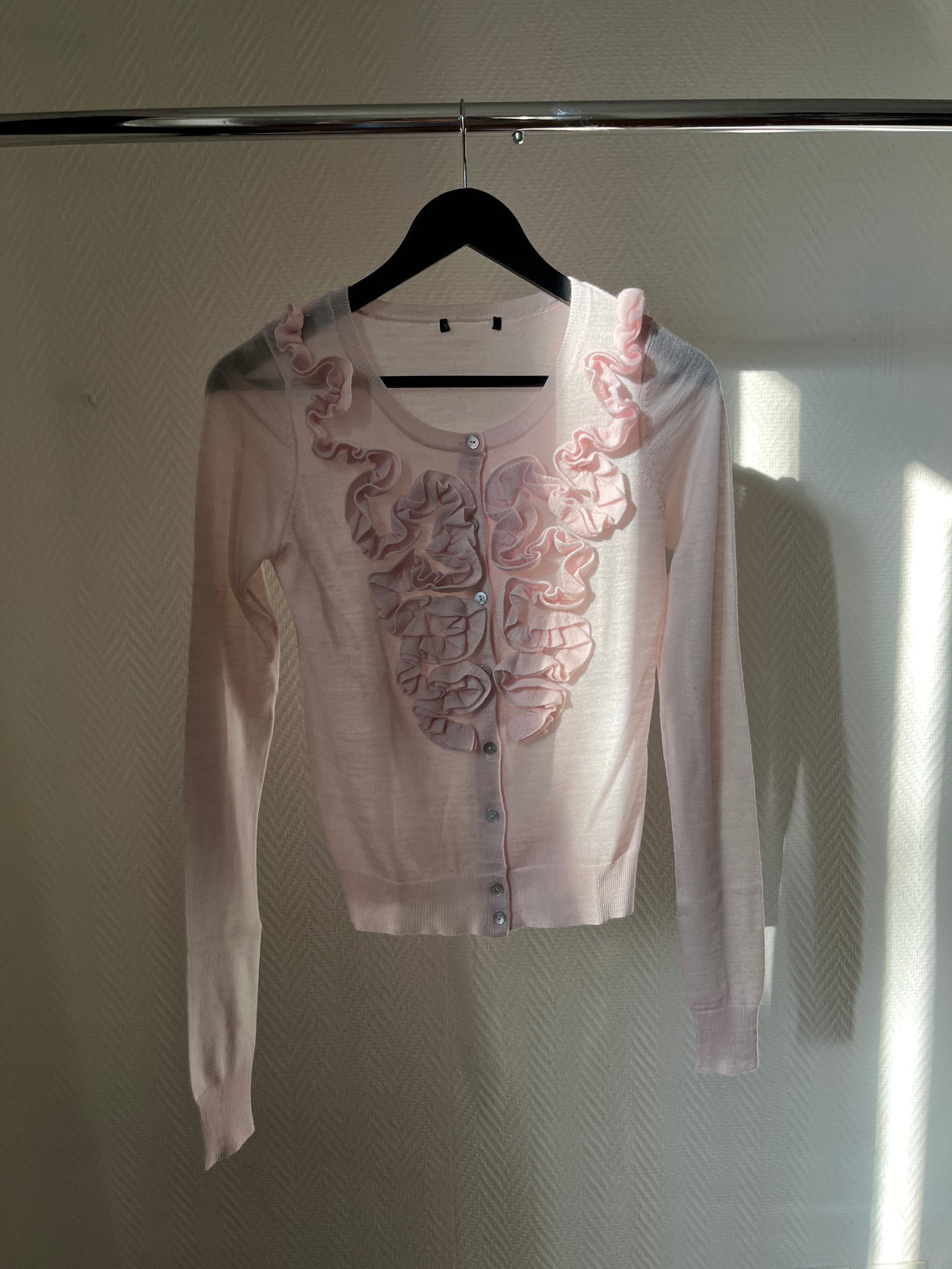 Vintage pink ruched cardigan