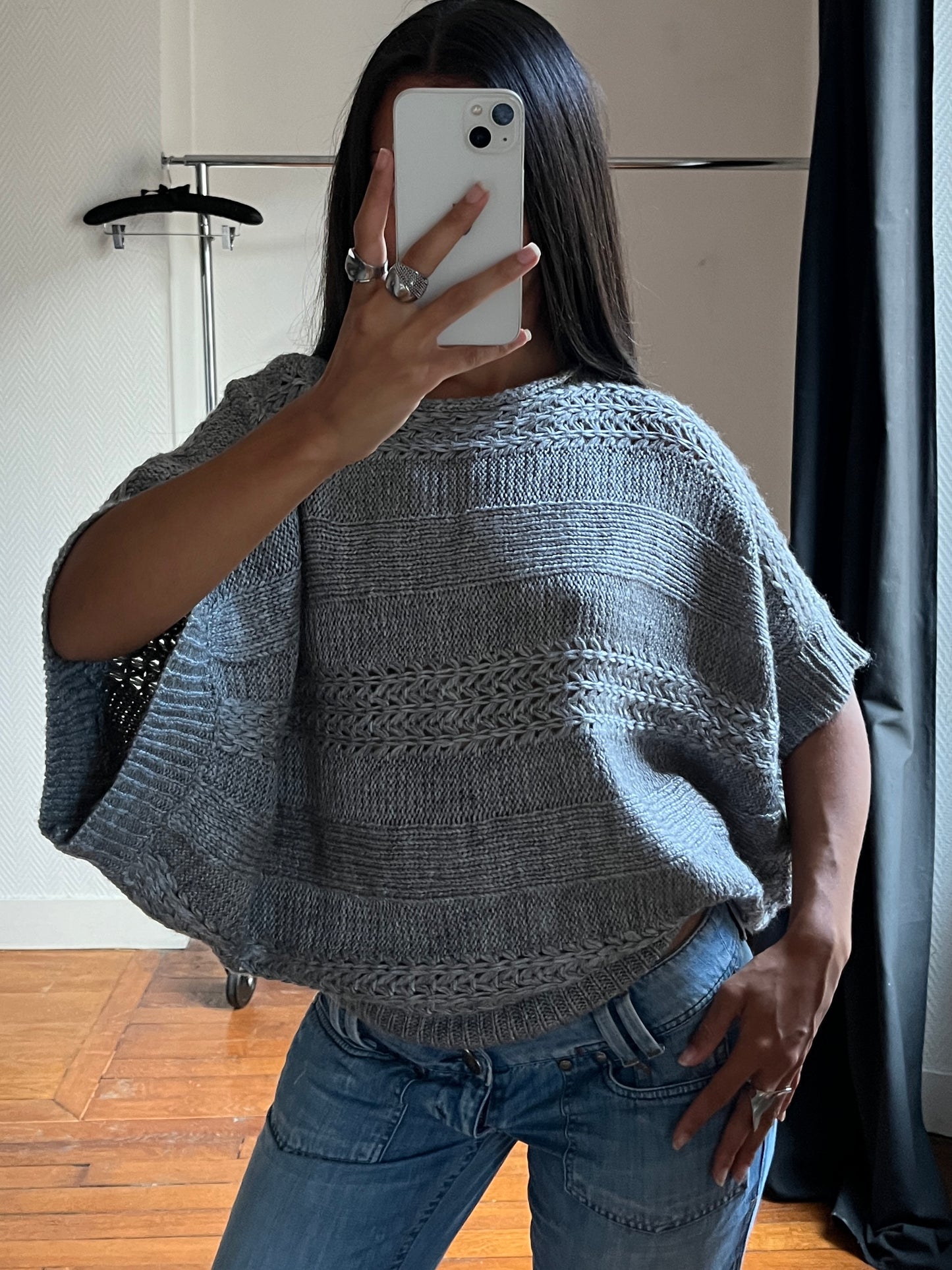 Vintage batwing grey pull over