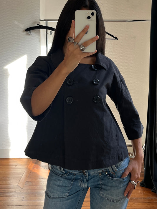 Vintage short buttoned trench coat