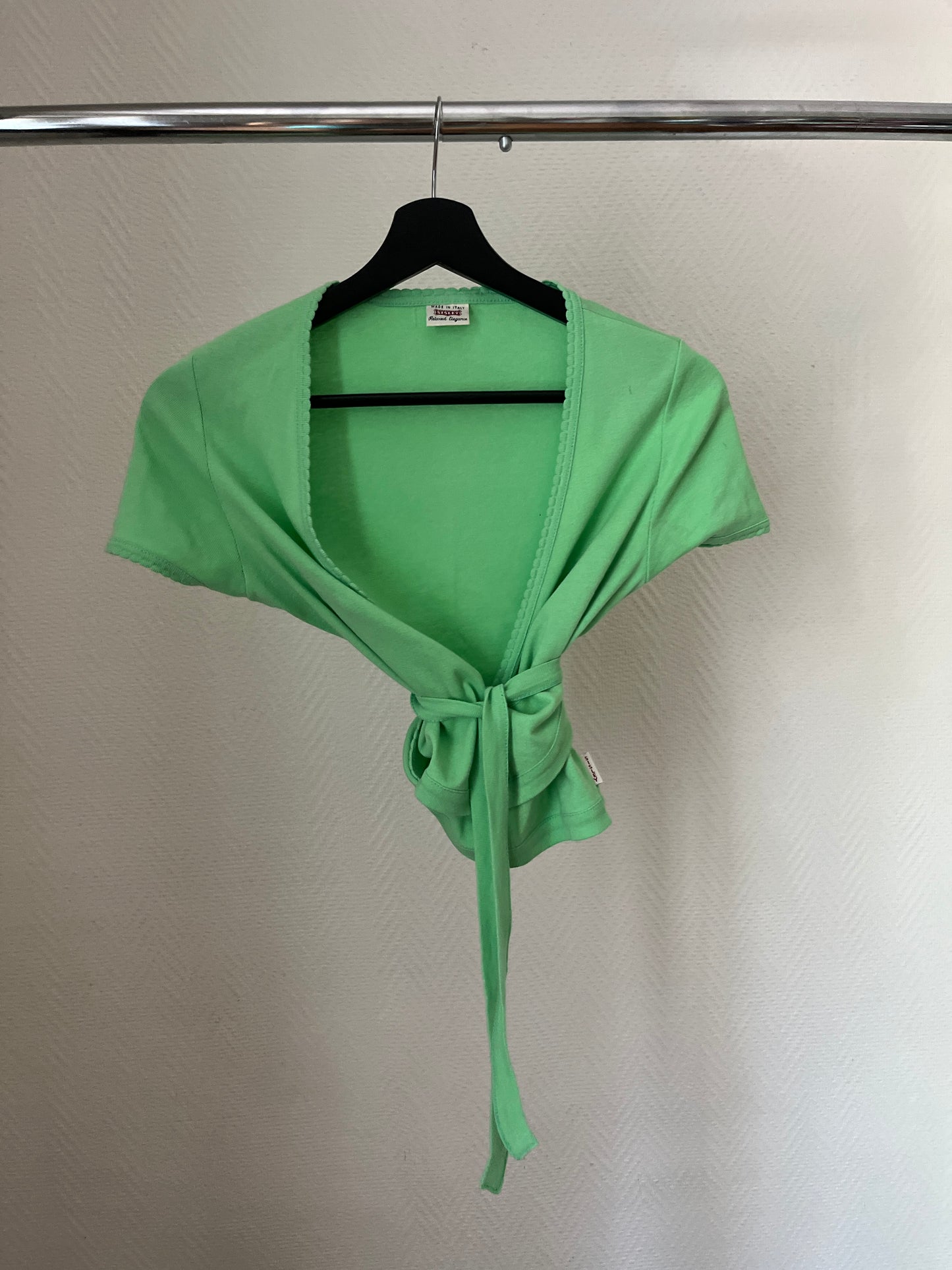 Vintage green wrap up top