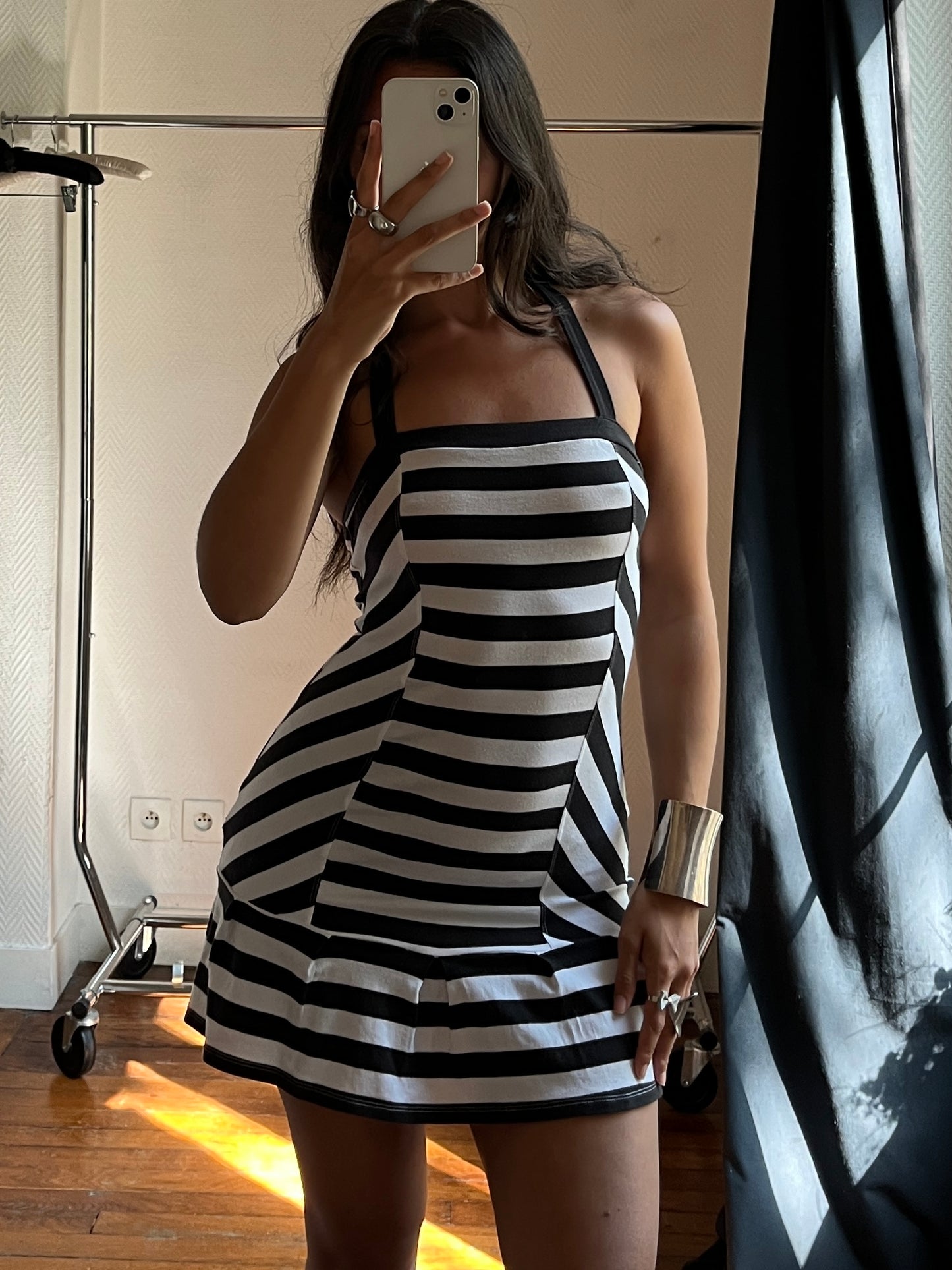 Vintage halter striped dress