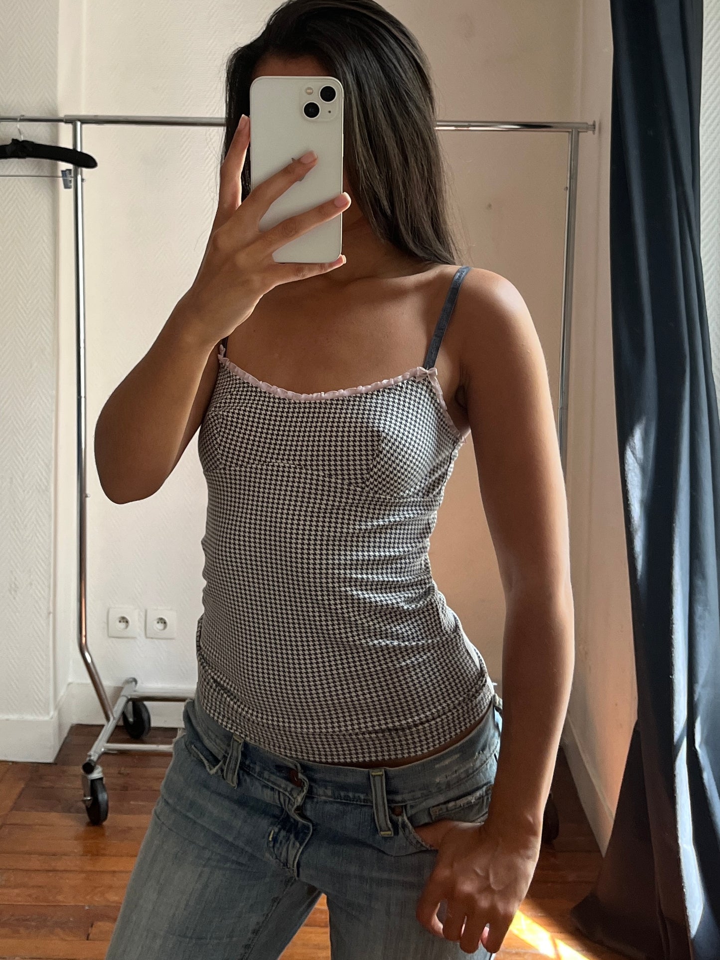 Vintage houndstooth cami top
