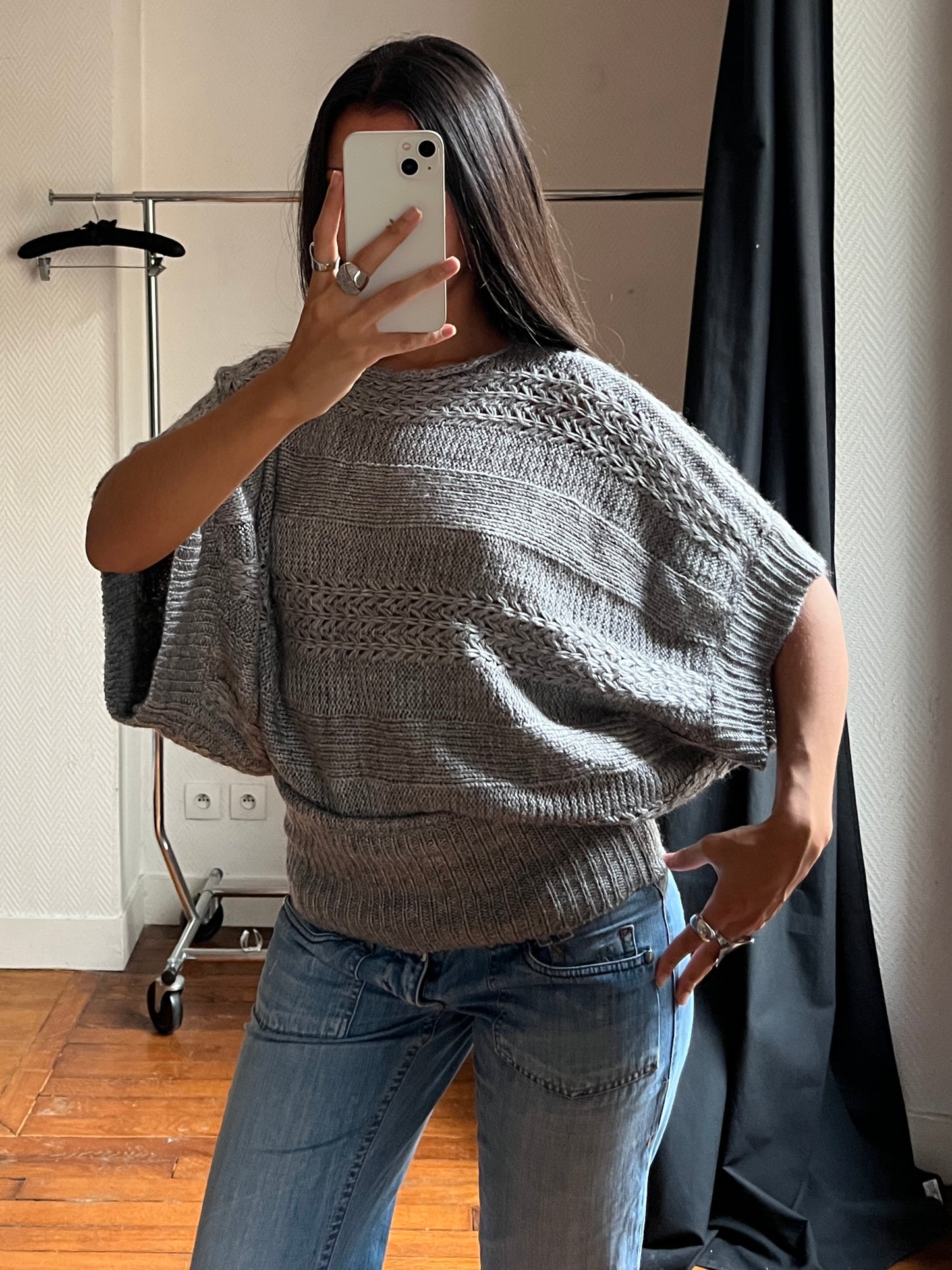 Vintage batwing grey pull over