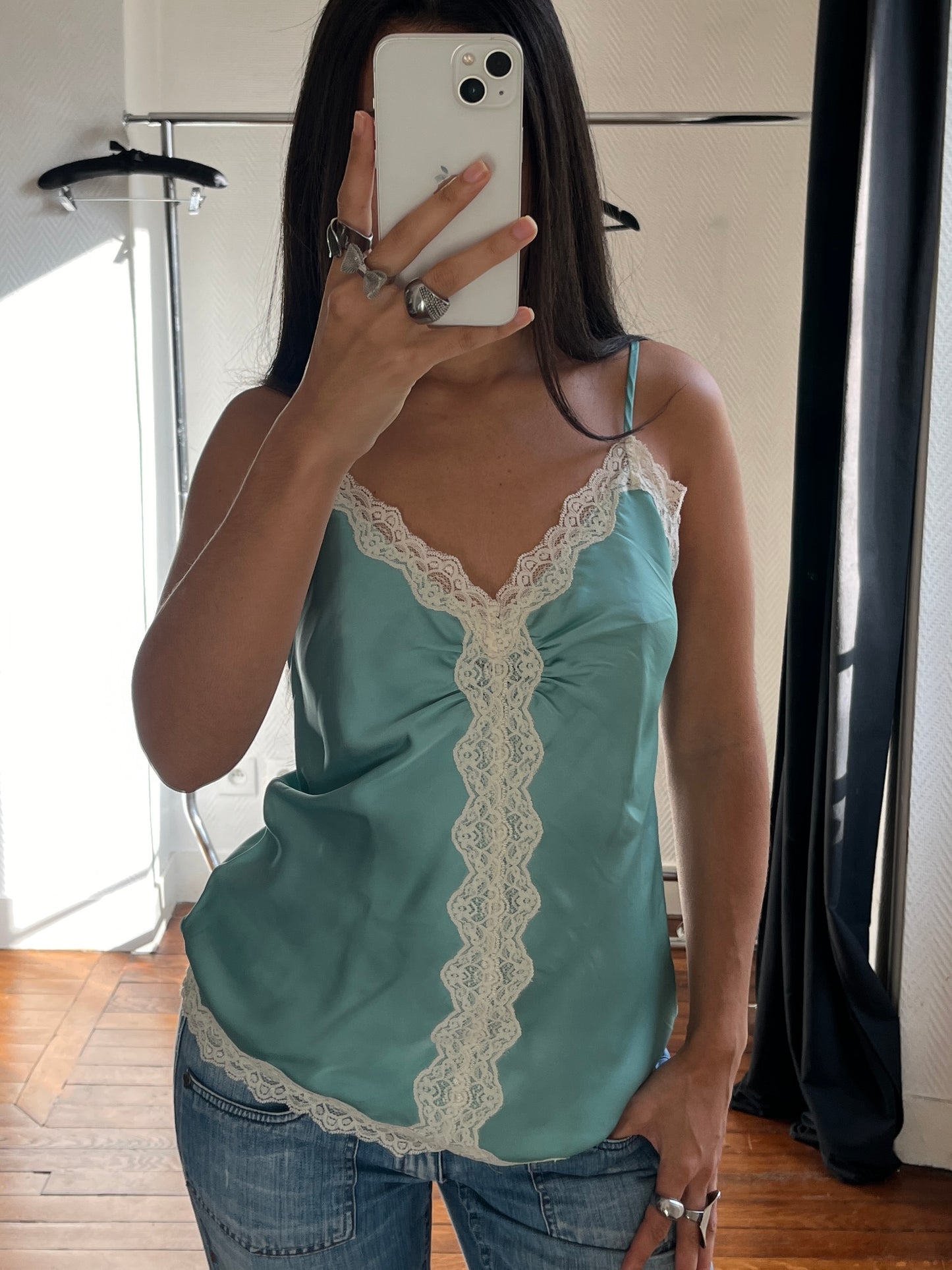 Vintage satin lace top