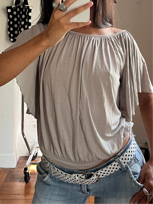 Vintage batwing draped top