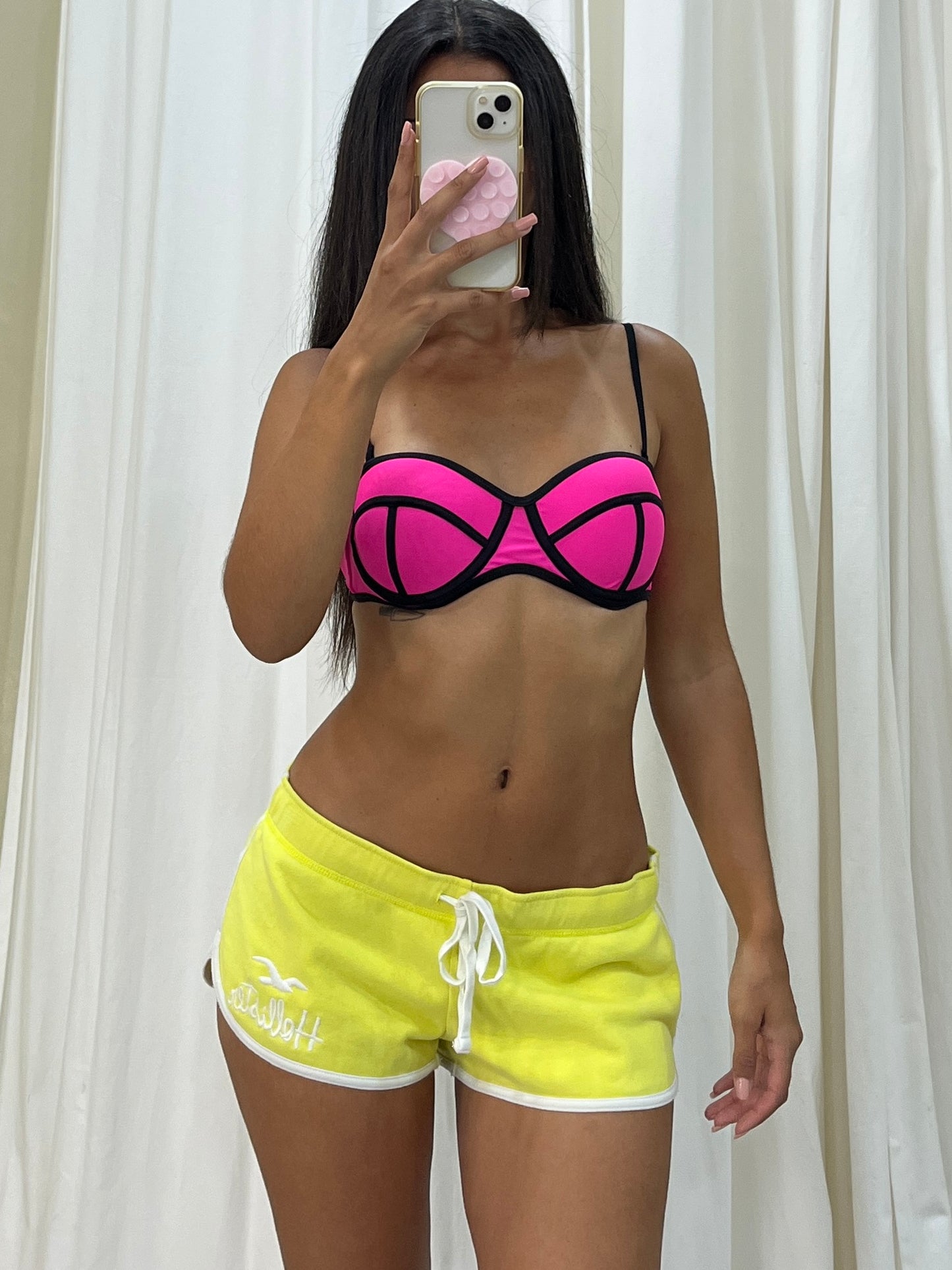 Vintage neon pink bikini top
