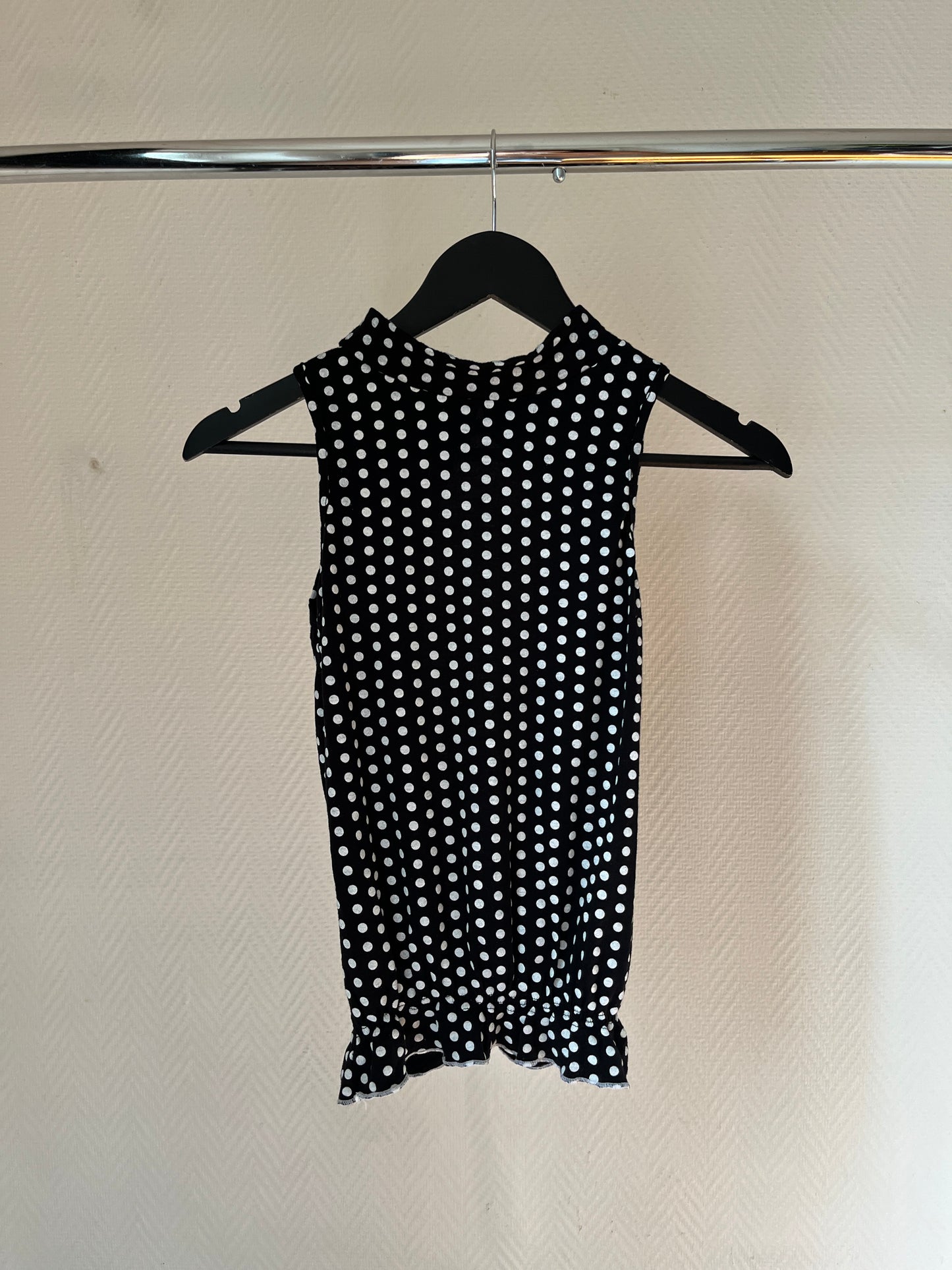 Vintage polka dot open back top