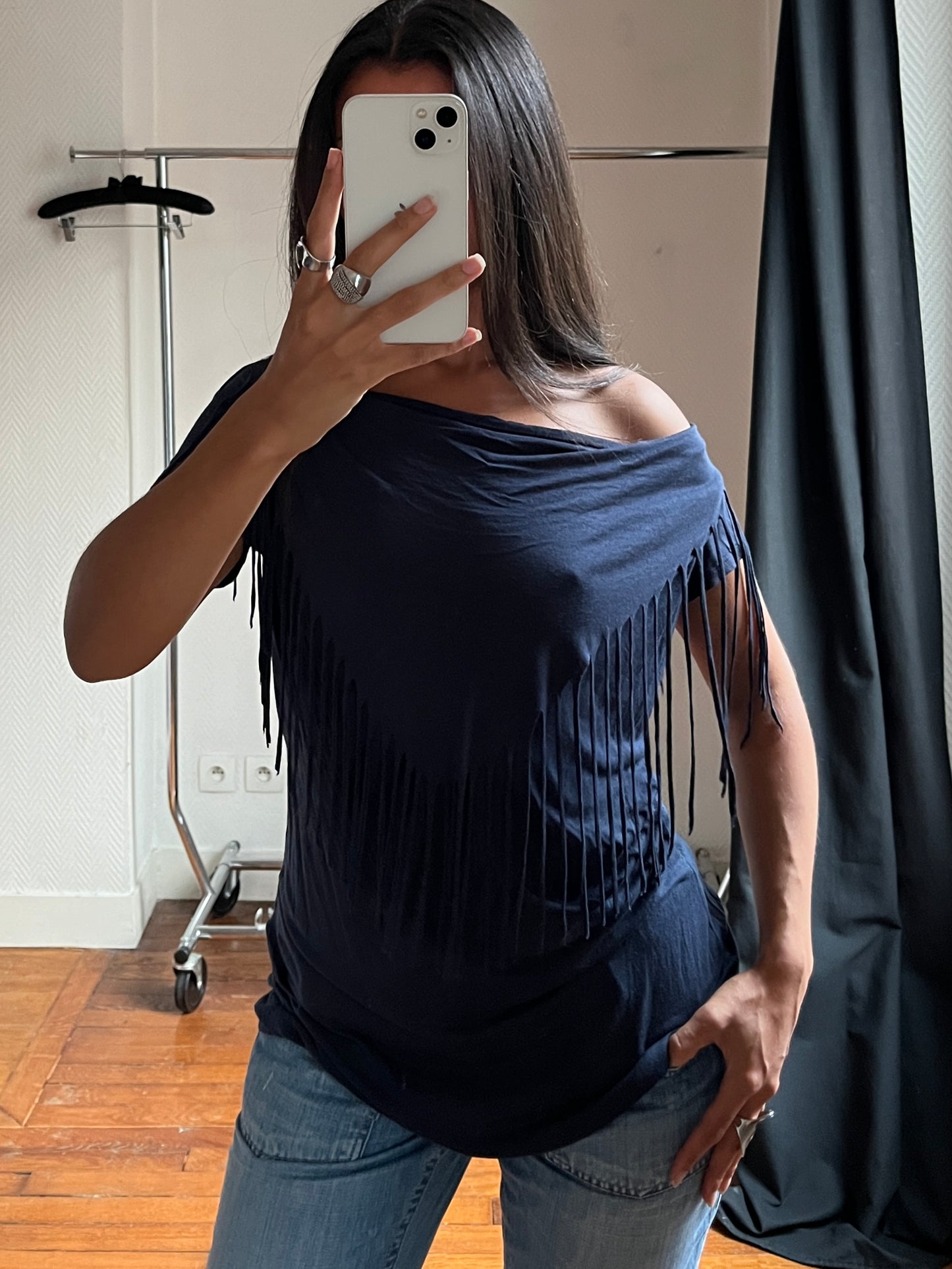 Vintage marine fringed top