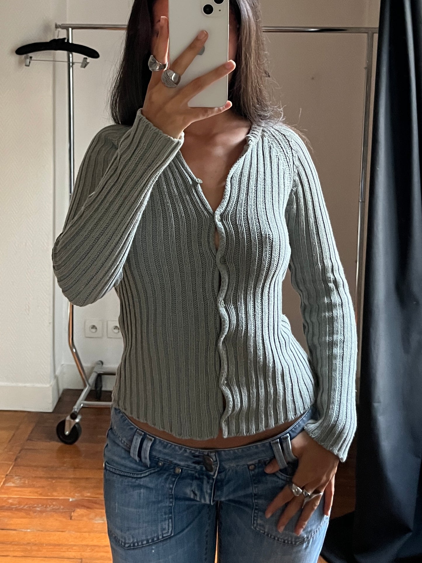 Vintage grey/khaki cardigan