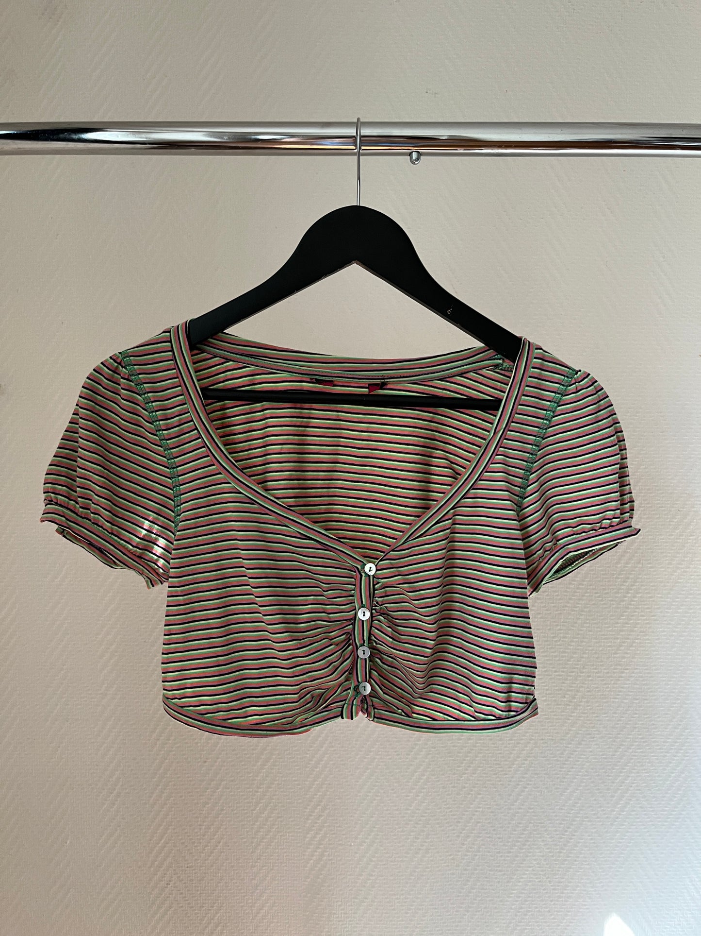 Vintage striped buttoned short bolero