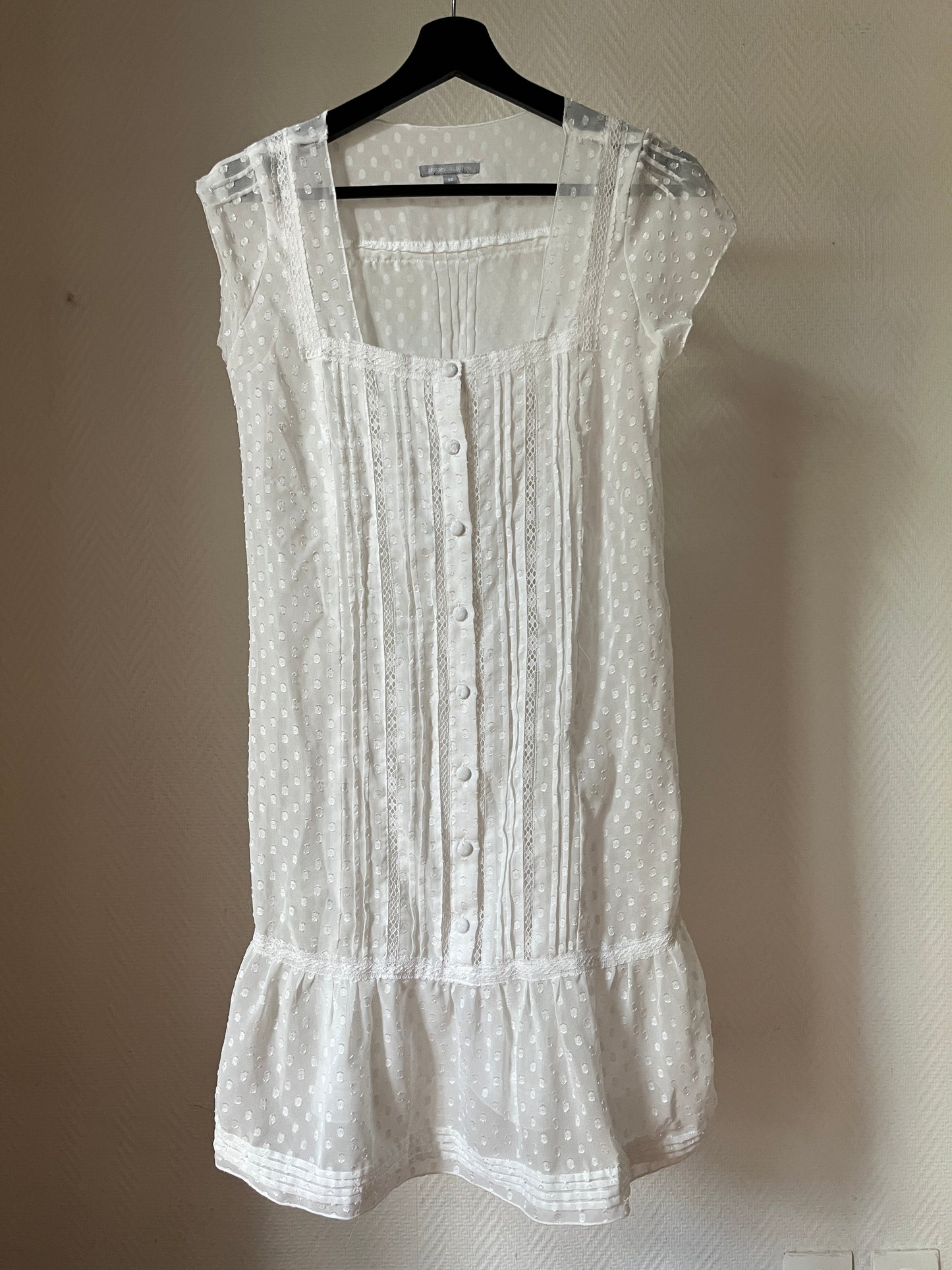 Vintage babydoll white buttoned dress