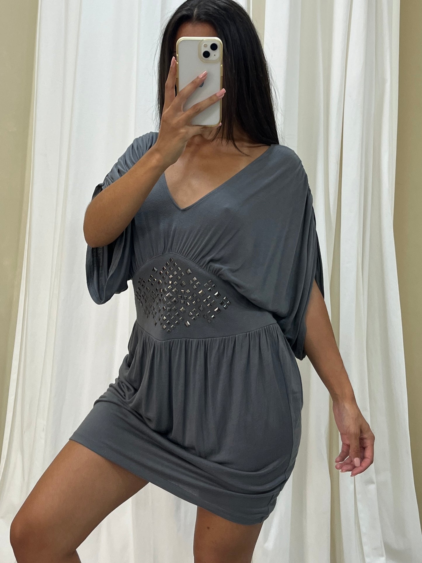 Vintage Guess studded draped dress