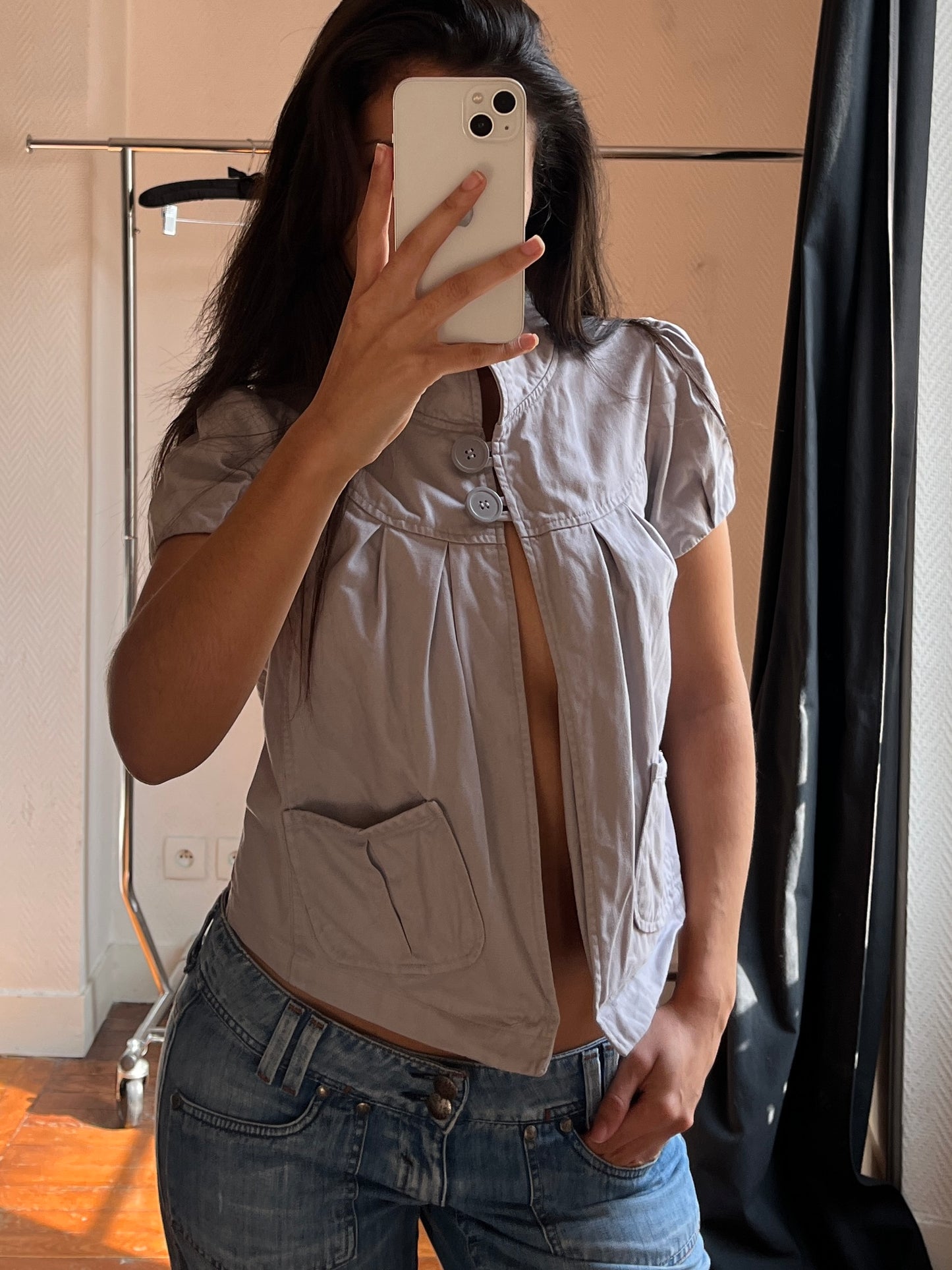 Vintage short sleeve buttoned jacket