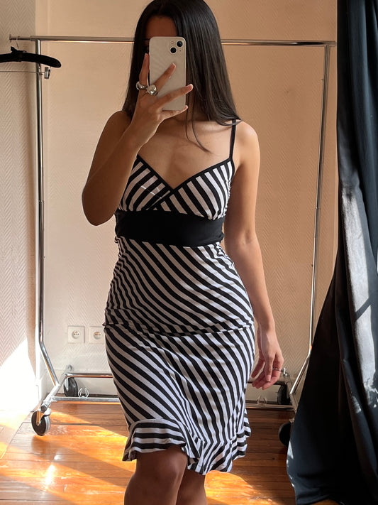 Vintage striped midi dress
