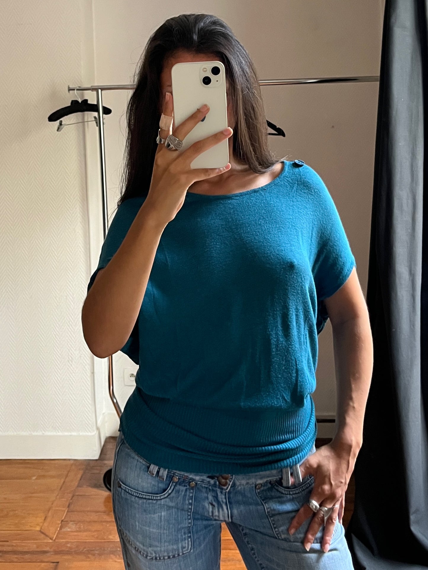 Vintage blue knitted top