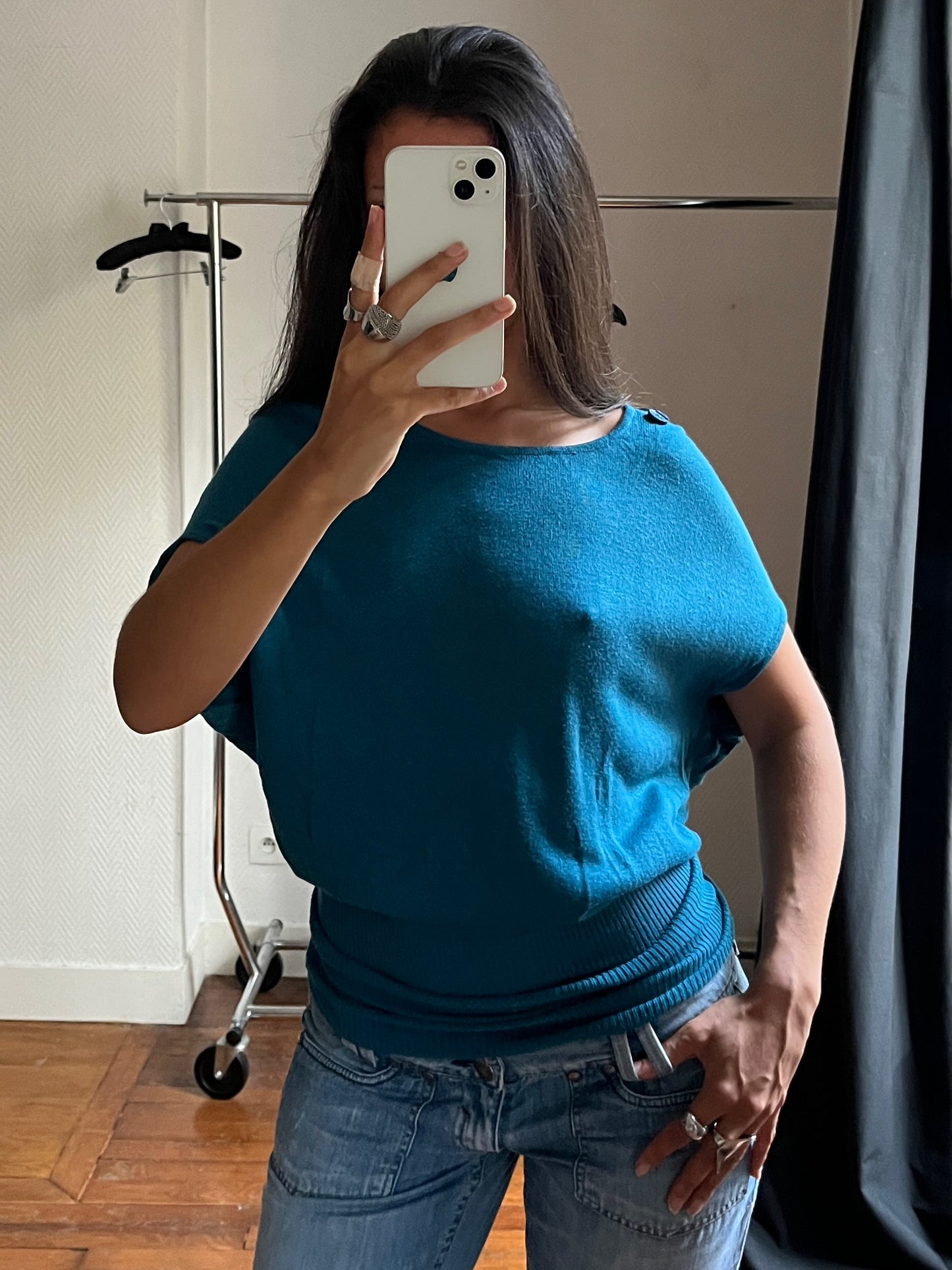 Vintage blue knitted top