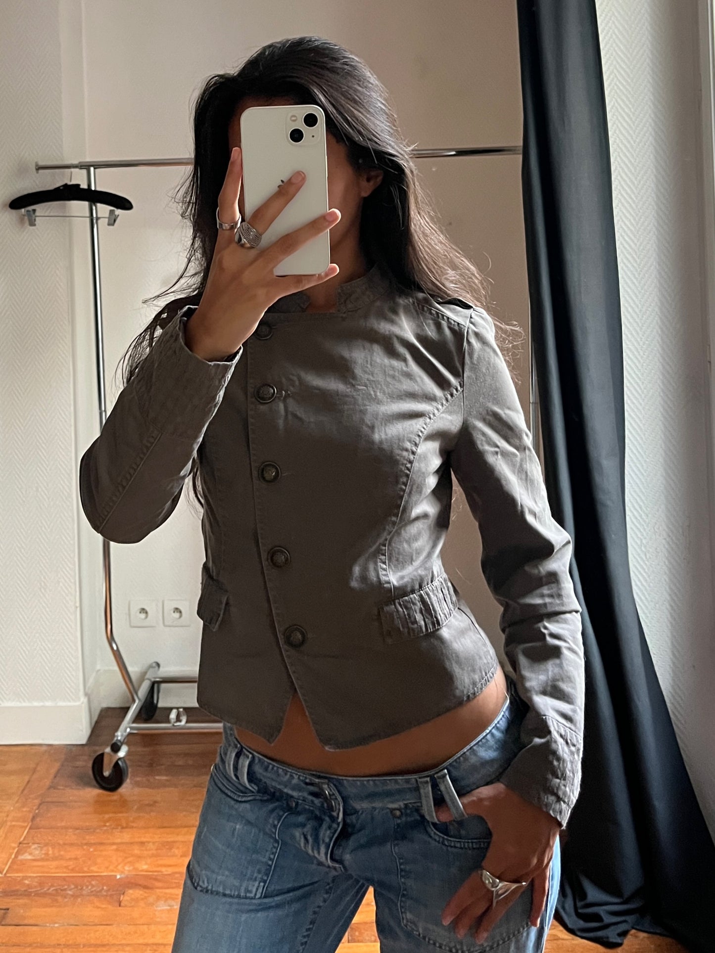 Vintage asymmetrical officer jacket