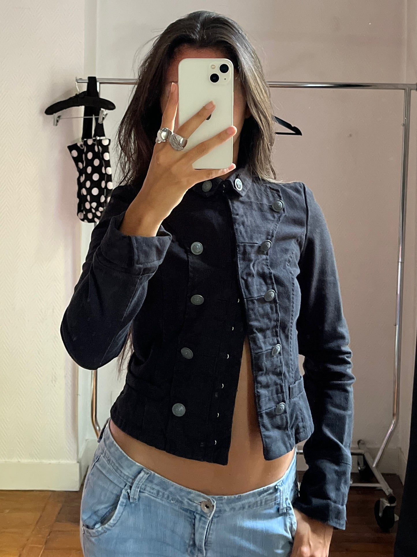 Vintage black officer jacket