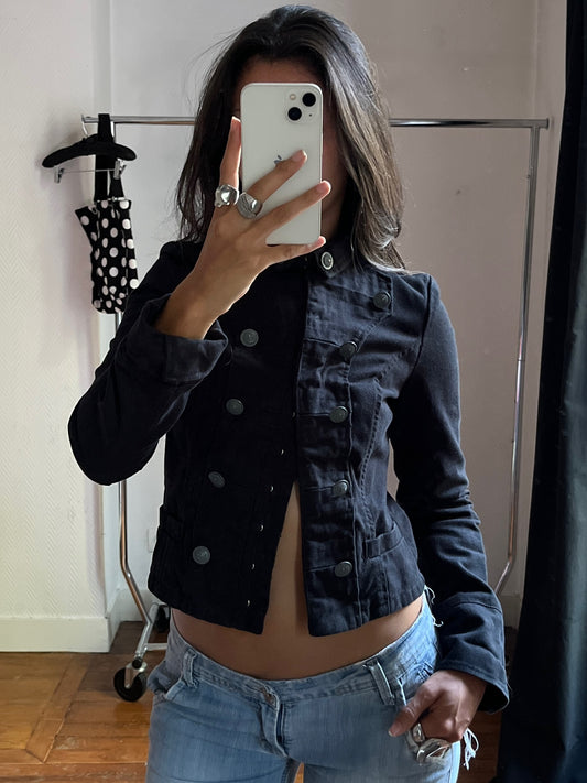 Vintage black officer jacket
