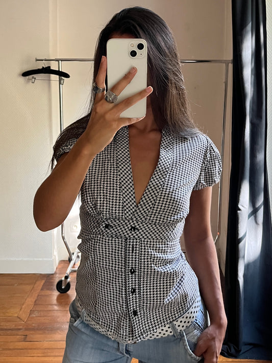 Vintage houndstooth buttoned shirt