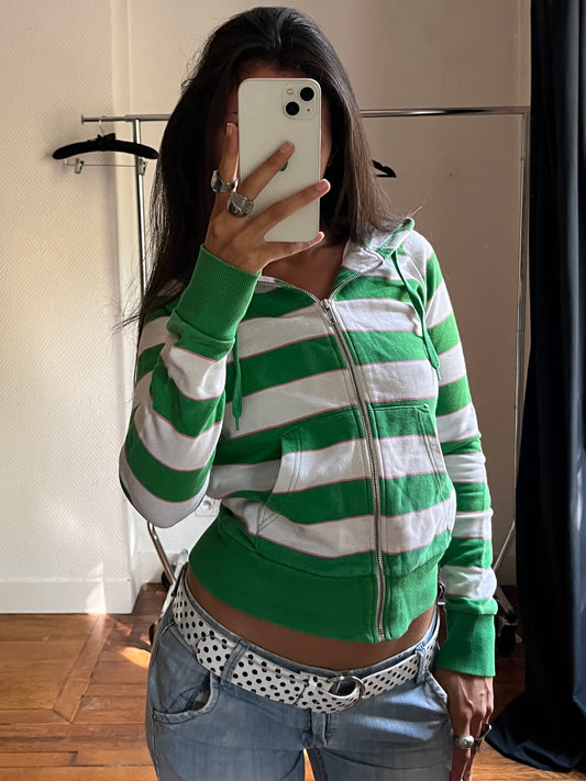 Vintage striped hooded jacket
