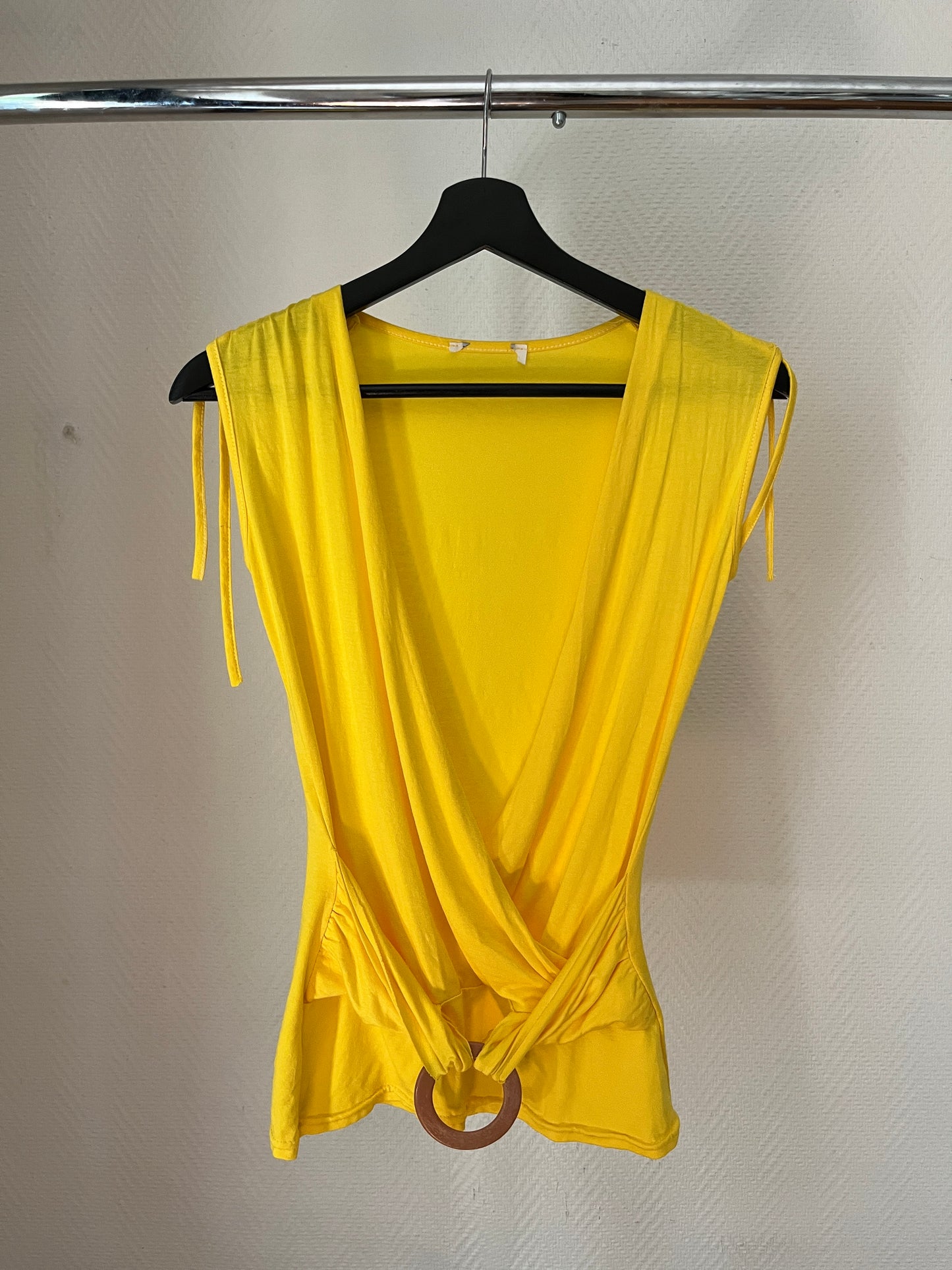 Vintage yellow draped top