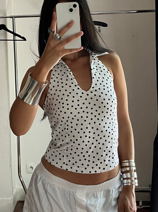 Vintage polka dot halter top