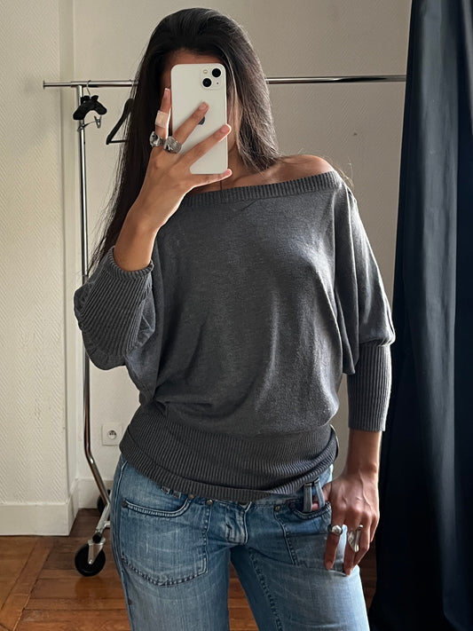 Vintage grey batwing pull over