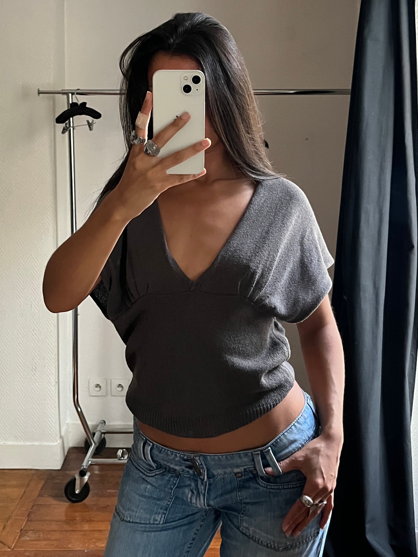 Vintage grey/brown knitted top