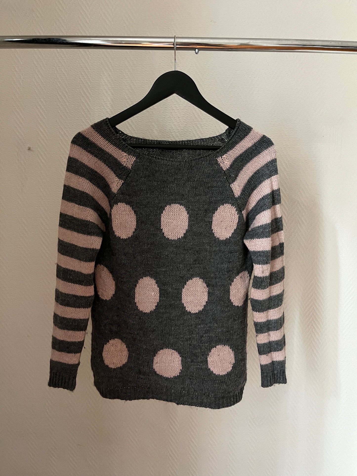 Vintage polka dot & stripes pull over