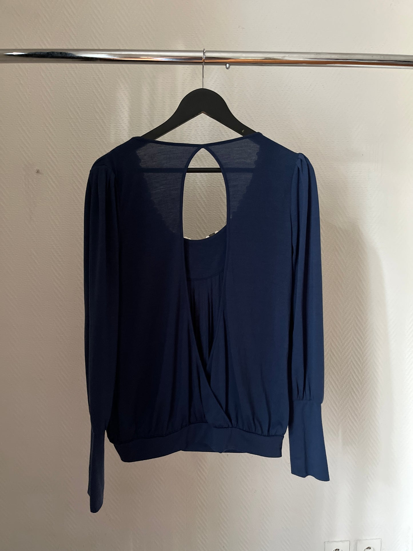 Vintage sequins marine draped top