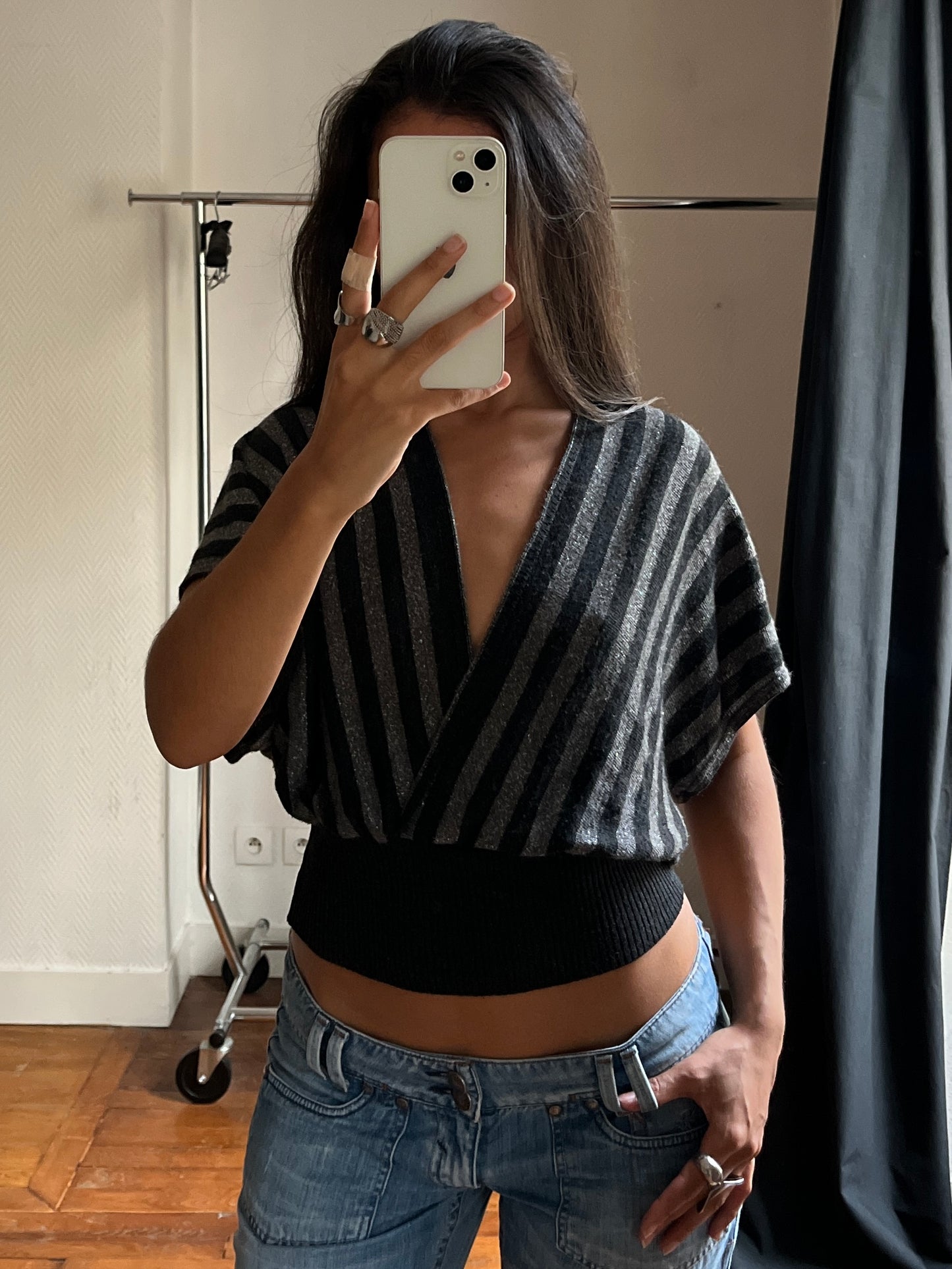Vintage striped knitted top