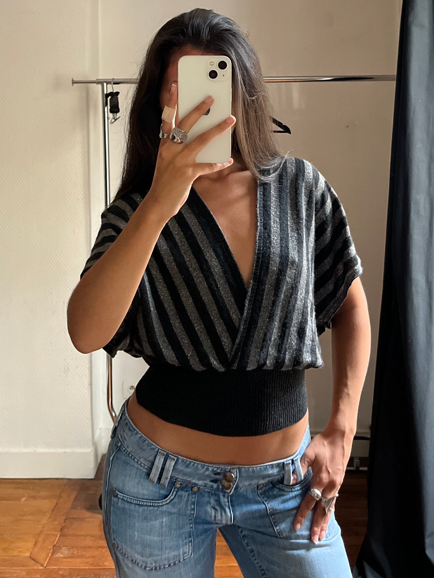 Vintage striped knitted top