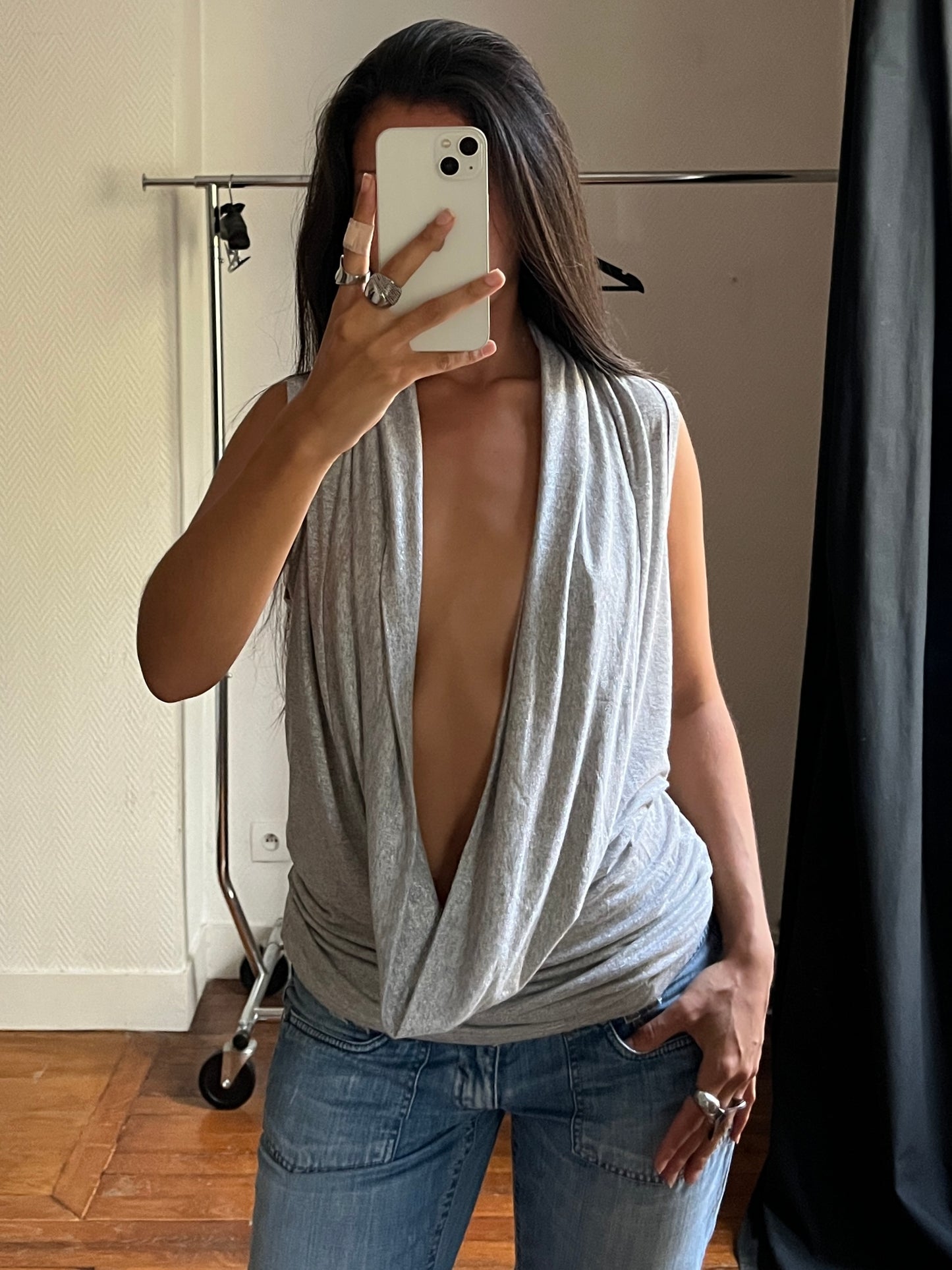 Vintage extra low necked dress/top