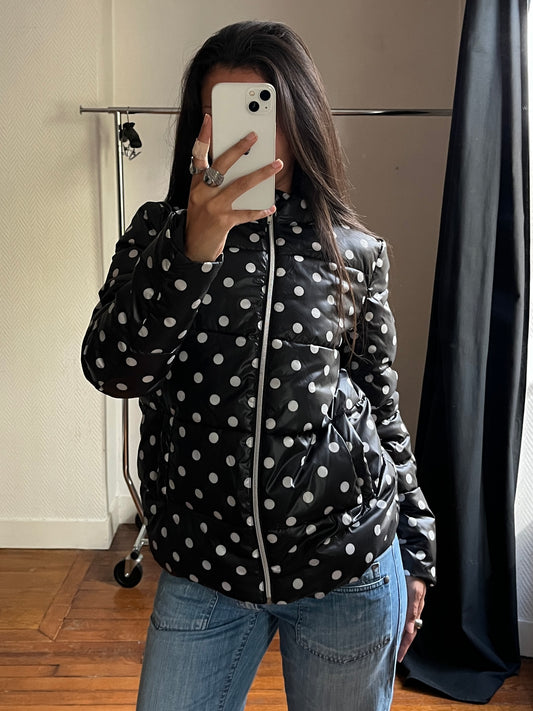 Vintage polka dot puffer jacket
