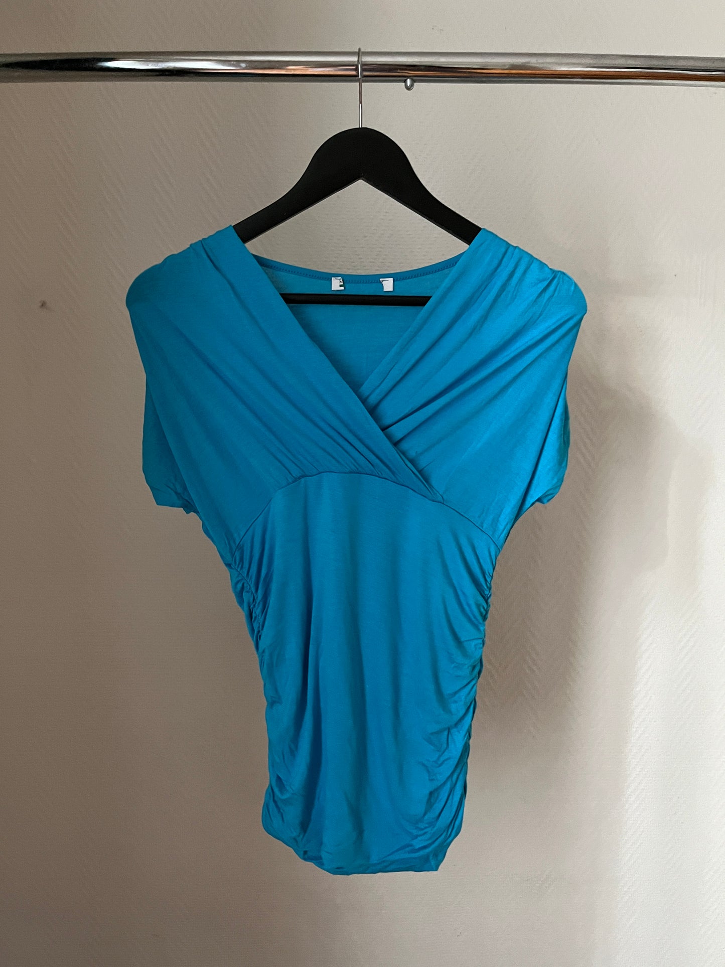Vintage draped blue top