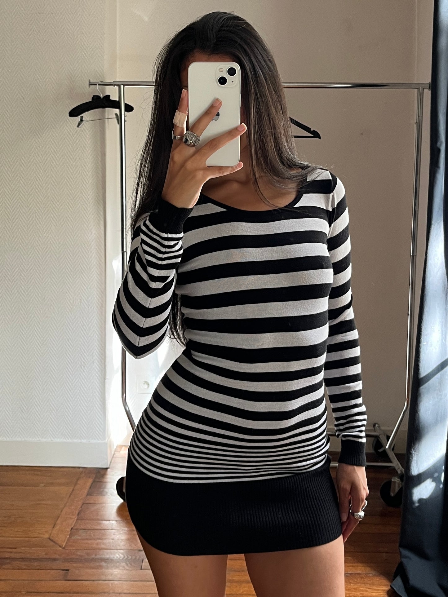 Vintage striped short dress