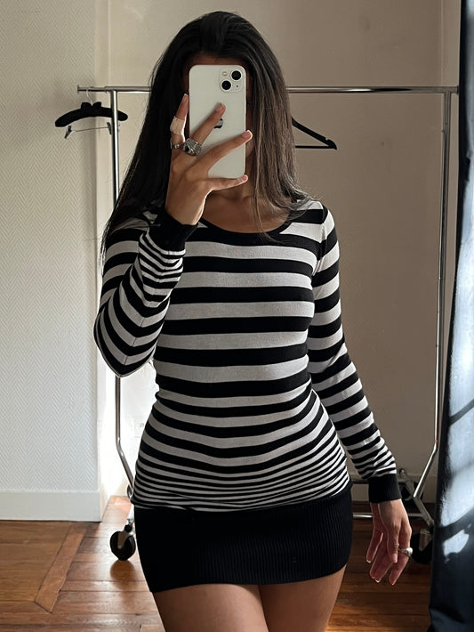 Vintage striped short dress