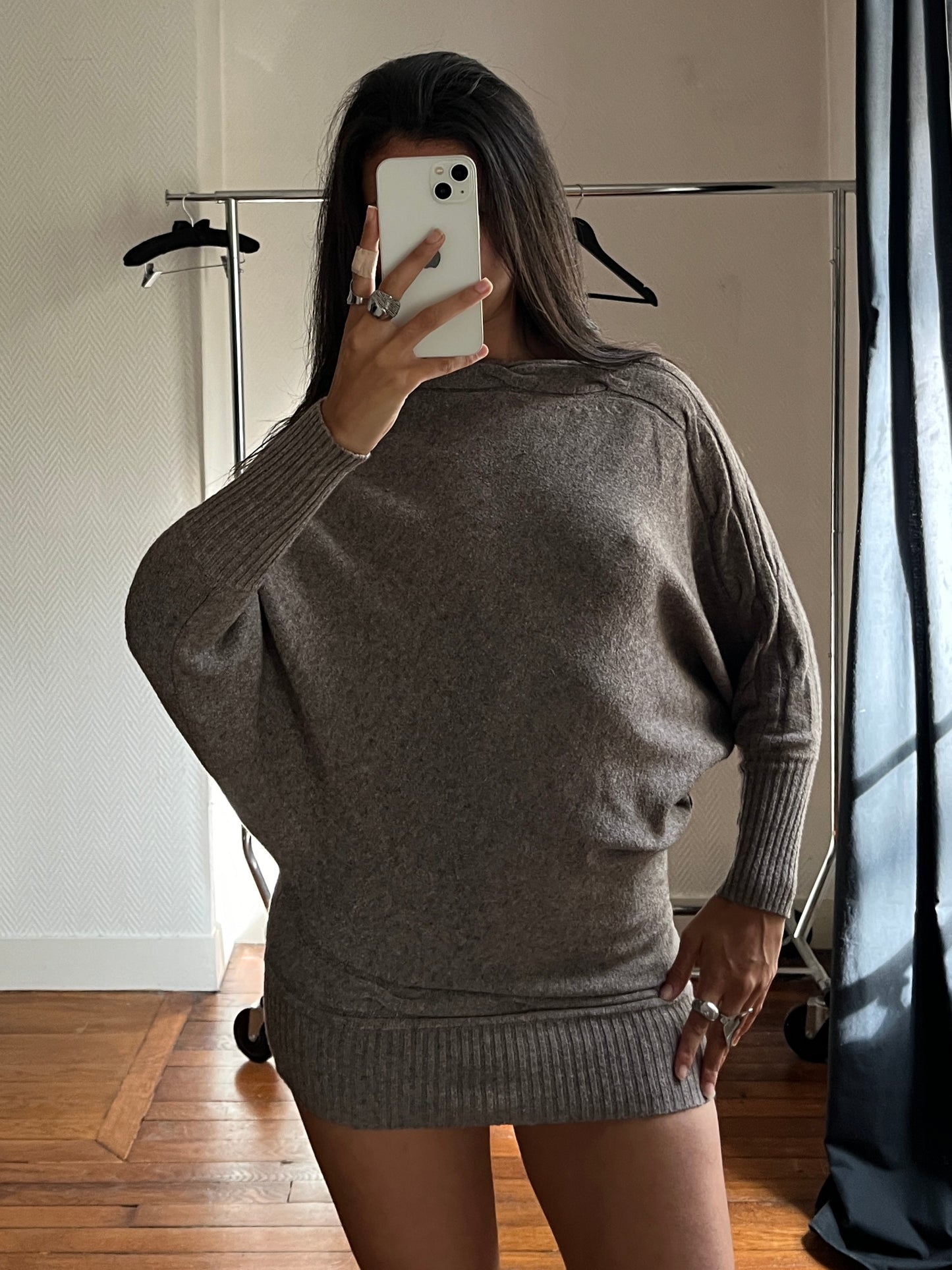 Vintage knitted asymmetrical dress/pull over